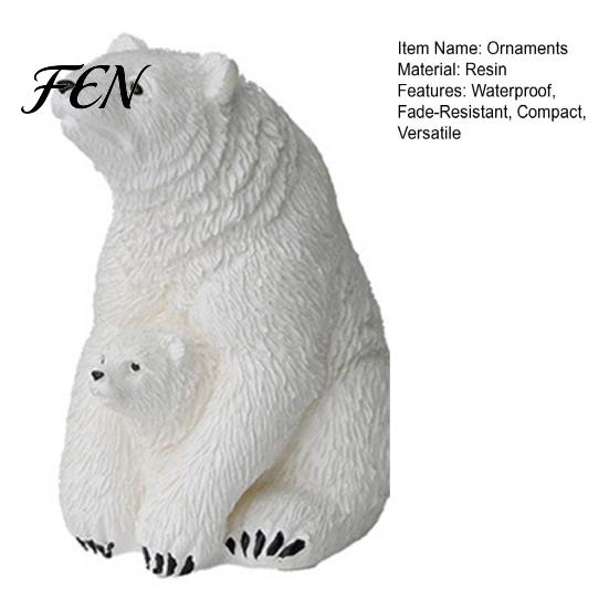 Weatherproof Outdoor Miniatures Polar Bear Resin Mini Figurines, Mother Baby Miniature Ornaments for Cute Fish Tank Accessories Succulents Pots Tanks,
