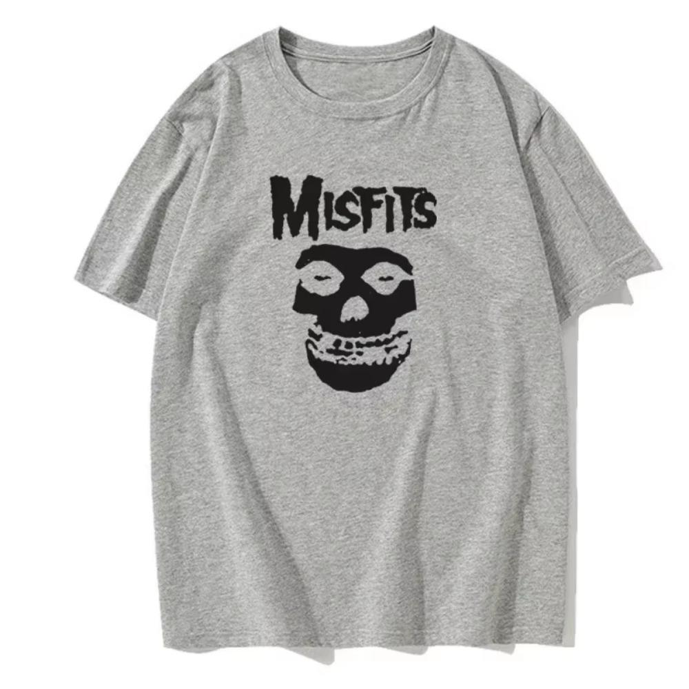 Мужская хип-хоп панк череп Misfits бренд хлопковая футболка с короткими рукавами крутой дизайн мужская летняя круглая горловина модная универсальная базовая