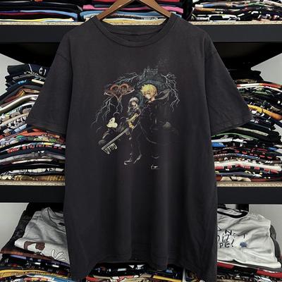Kingdom Hearts Faded Black XL Унисекс футболка Хлопок Оверсайз Большой размер