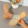 Fashion 2025Womens Slippers  Summer Breathable Casual  Round Toe Sandals Mom Transparent No-slips Slides  Flips Flop