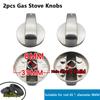 2Pcs 6/8Mm Gas Cooker Accessories Assembly Button Universal Silver Gas Stove Knobs Cooker Oven Control Switch