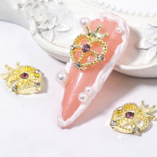 10 шт. стили для ногтей, украшения со стразами, блестящий маникюр, искусство DIY, разнообразные 3D Корона, сердце, подвеска для ногтей