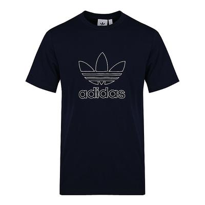 Футболка Originals Outline Tee Sports Leisure Series с принтом букв, круглым вырезом и коротким рукавом, мужские топы, черные DH5783