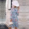 YYFS Women's Fashion Summer Spring Floral Print Long Sleeve O-Neck Casual Dresses