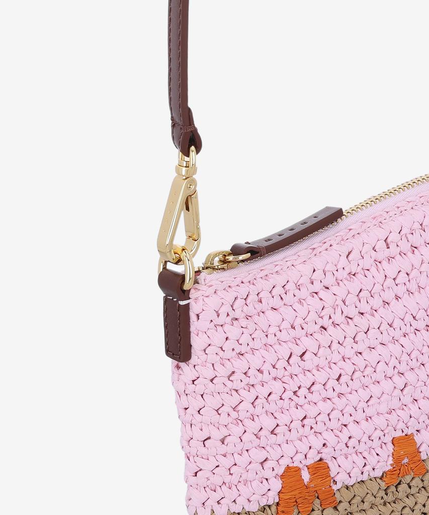 Marni Seaside Raffia Pouch Bag - Pink:Brown / Phmo0046U0P9110Zp200