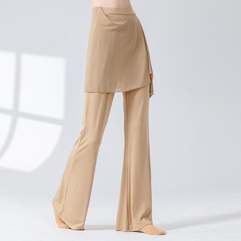 Одежда для современного танца Женские брюки с высокой талией, со шлейфом, свободные, с широкими штанинами, для взрослых, для практики классического танца, йоги, облегающие