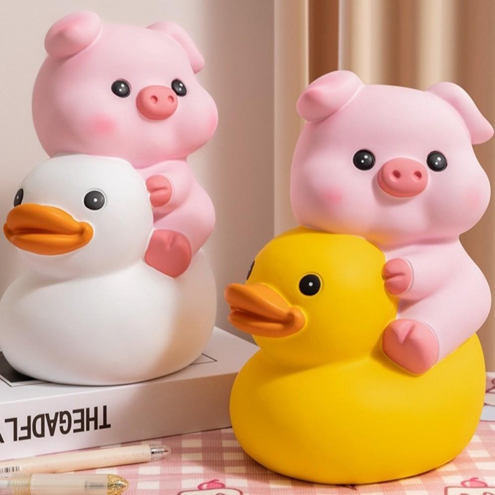 Vinyl Pig Vinyl Piggy Bank Pig Duck Riding Animal Pig Money Jar Good Luck Fall Protection Coin Saving Box Valentine's Day