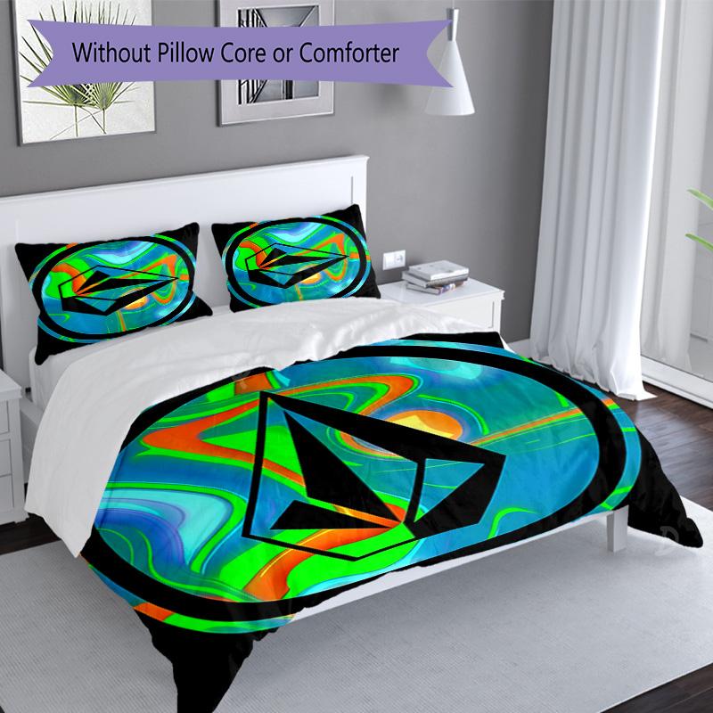 3pcs V-VOLCOM LOGO pattern bedding set duvet cover set includes duvet cover &pillowcases, perfect all season bedroom decoration & gift