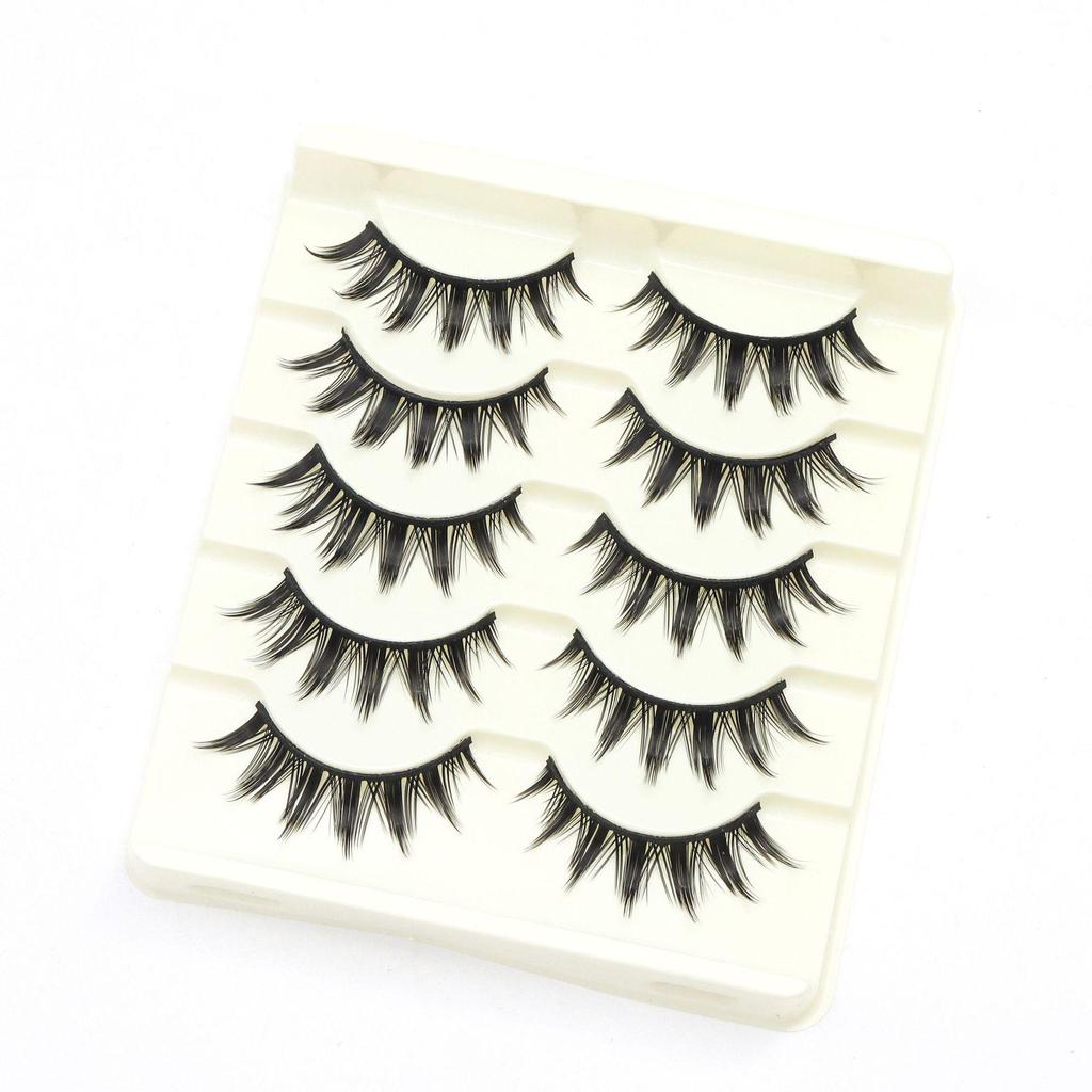 Dense Black False Eyelashes - Natural, Full Strip for Cosplay/Comic, Ideal for Beginners and Cross-Border Styles.