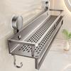 Heavy-Duty Rustproof Shower Organizer - Bathroom Shelf with Towel Hooks for Bathroom, Shower, or Kitchen - Modern Bathroom Decor