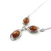 [N2267] - Silver Necklace 'Inspiration' Amber (rhodium Plated) - 17x11 Mm