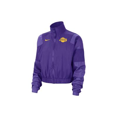 Женская куртка NBA Los Angeles Lakers с логотипом и принтом в виде буквы, воротником-стойкой, на молнии, свободная, фиолетовая DR9232-504