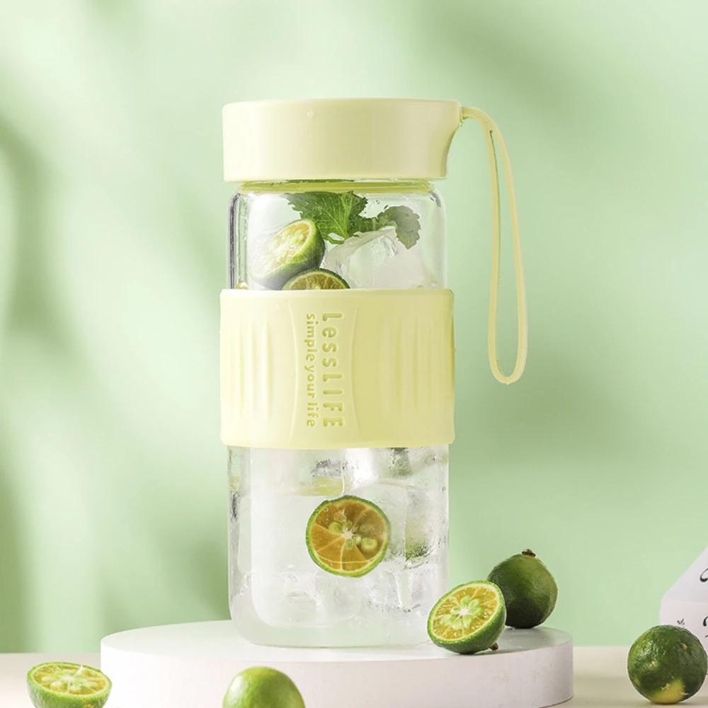 1 шт. Высококачественная стеклянная чашка для воды с функцией разделения чая, изолированная силиконовым чехлом для чашки для домашнего офиса