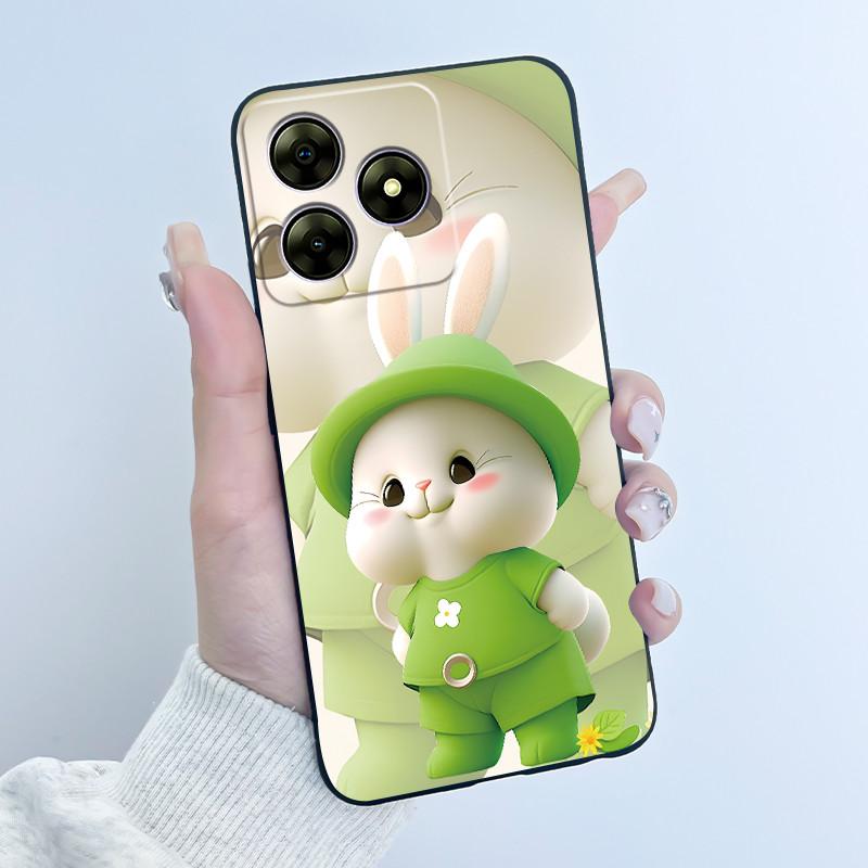 For Blackview Wave 8C 6.56" Wave 8 Black View Wave8C Wave8 Back TPU Soft Silicone Phone Case Luxury Cute Love Rabbit Funny Cover