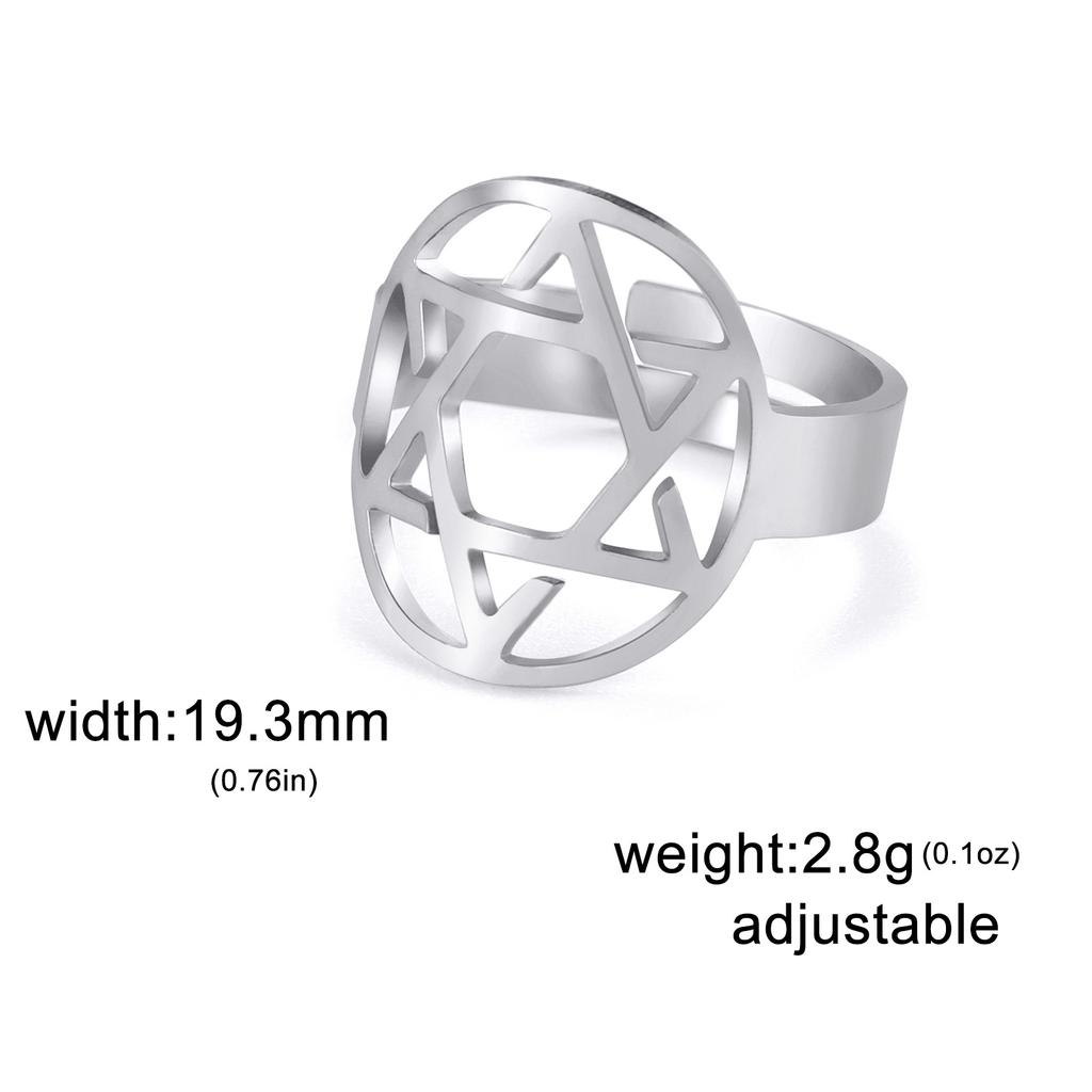 925 Sterling Silver Yellow Gold-Tone Classic Small Star of David Ring Band - Size 5