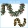 Christmas 69ft Xmas Mantle Fireplace Arch Garland With Lights Operated Battery
