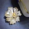 Lotus Pearl Brooch: Elegant Alloy Accessory with Simple Snow Lotus Design