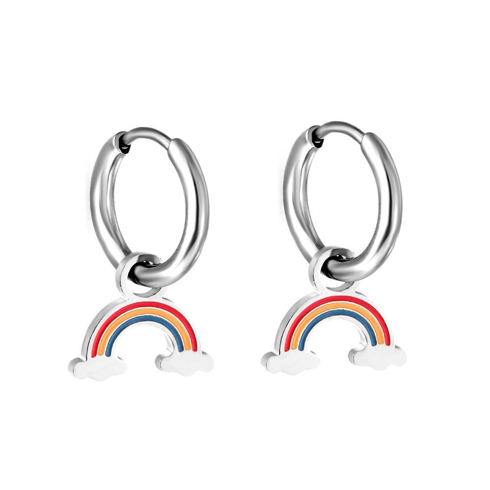 Earrings Cute Wind Rainbow Accessories Earrings Simple Jewelry Trend Sweet Ear Buckle Women