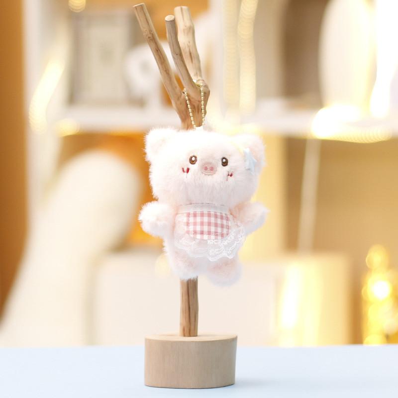 Rabbit Star Bear Plush Toys Keychain Super Soft Short Pile Children Pendant