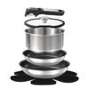 CAROTE Frying Pan 7 Stainless Dishwasher Titanium Free of PFOA and Other Harmful Warranty Set, Pieces, Steel, IH/Gas Compatible, Safe, Coating,