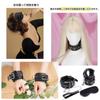 Sexyhot Collar Human SM Lead Handcuffs Blindfold 3 Piece Set Thick PU No Pain SM Neck Shackles Handcuffs Training Restraint Metal Chain SM Goods