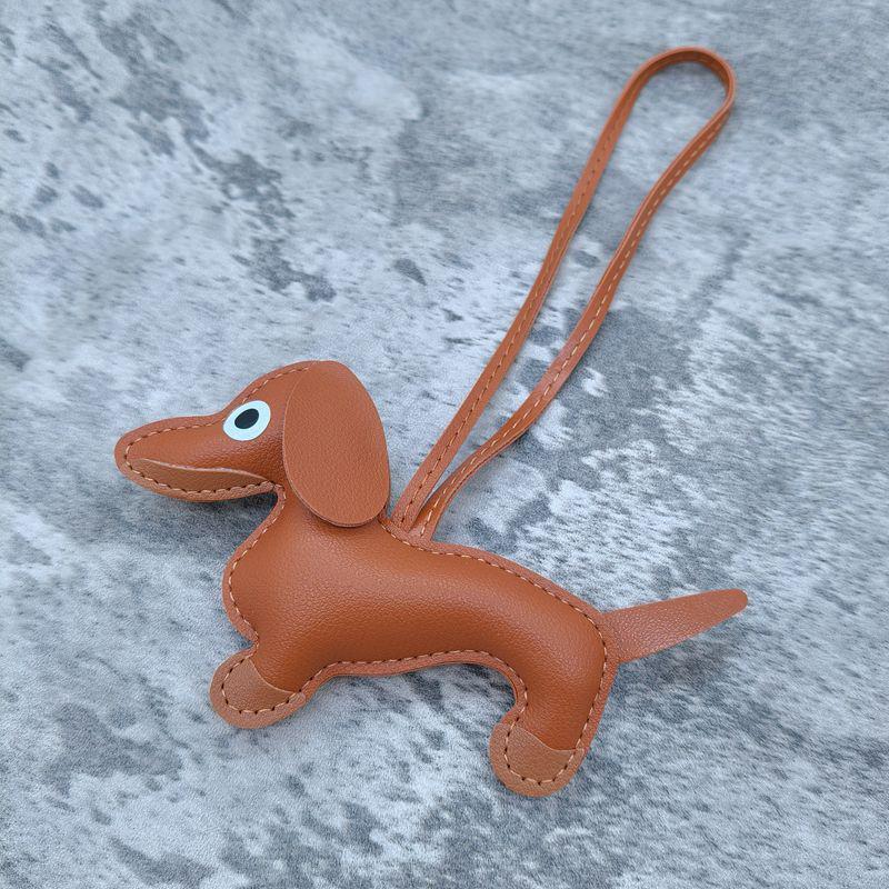 Классический милый кожаный брелок с щенком, подвеска в виде милой таксы, сумка, брелок для телефона, брелок, аксессуары