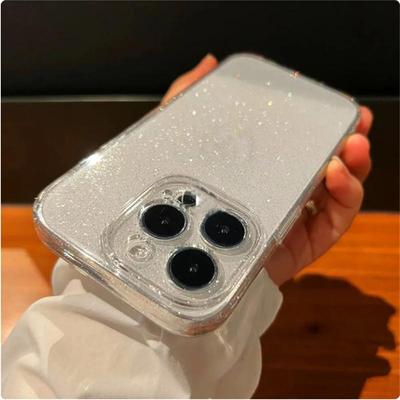 Роскошный блестящий прозрачный чехол для iPhone 15 14 13 12 11 Pro Max 14 15 Plus, мягкий прозрачный силиконовый чехол-бампер