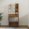 VidaXL Dressing Table with LED Cosmetic Table Storage Unit Dressing Table with Mirror Bedroom Furniture Interior 820442