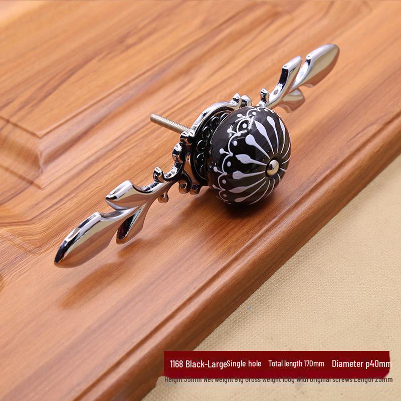 Китайская пасторальная керамическая круглая ручка, расписанная вручную, для тумбочек или ящиков