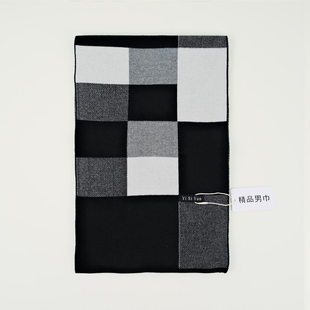 Men's Classic Winter Scarf Cashmere Feel Winter Scarves Long Formal Soft Scarf for Men Casual Scarves Luxuriously Plaid Scarf