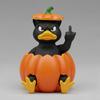 Halloween Ornament Pumpkin King Cat Duck Black Cat In Pumpkin Angry Expression