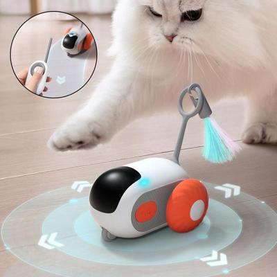 Умная игрушка для кошек с дистанционным управлением, автоматические катящиеся игрушки для домашних животных, кошачья палочка, тизер, перезаряжаемая от USB для кошек/котенков, маленьких собак, забавная игрушка, товары для домашних животных