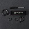 Suede Car Keyring Pendant Car Emblem Keychain For Honda Civic Accord Fit Jazz Pilot CRV Odyssey Passport City Vezel Accessories RF6