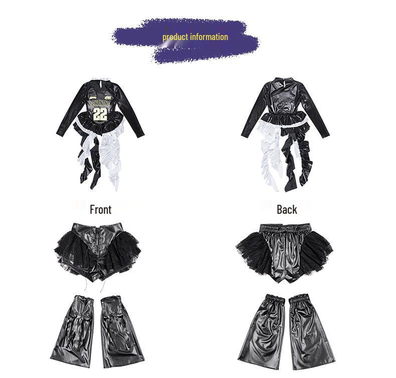 Модный джазовый хип-хоп костюм для девочек - Футболка с длинным рукавом и брюки для уличных танцев