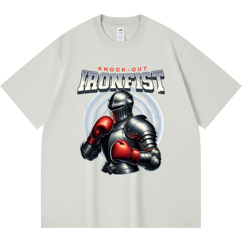 Футболка из 100% хлопка плотностью 230 г/м2 с принтом Ironfist, забавная футболка из чесаного хлопка в стиле Харадзюку