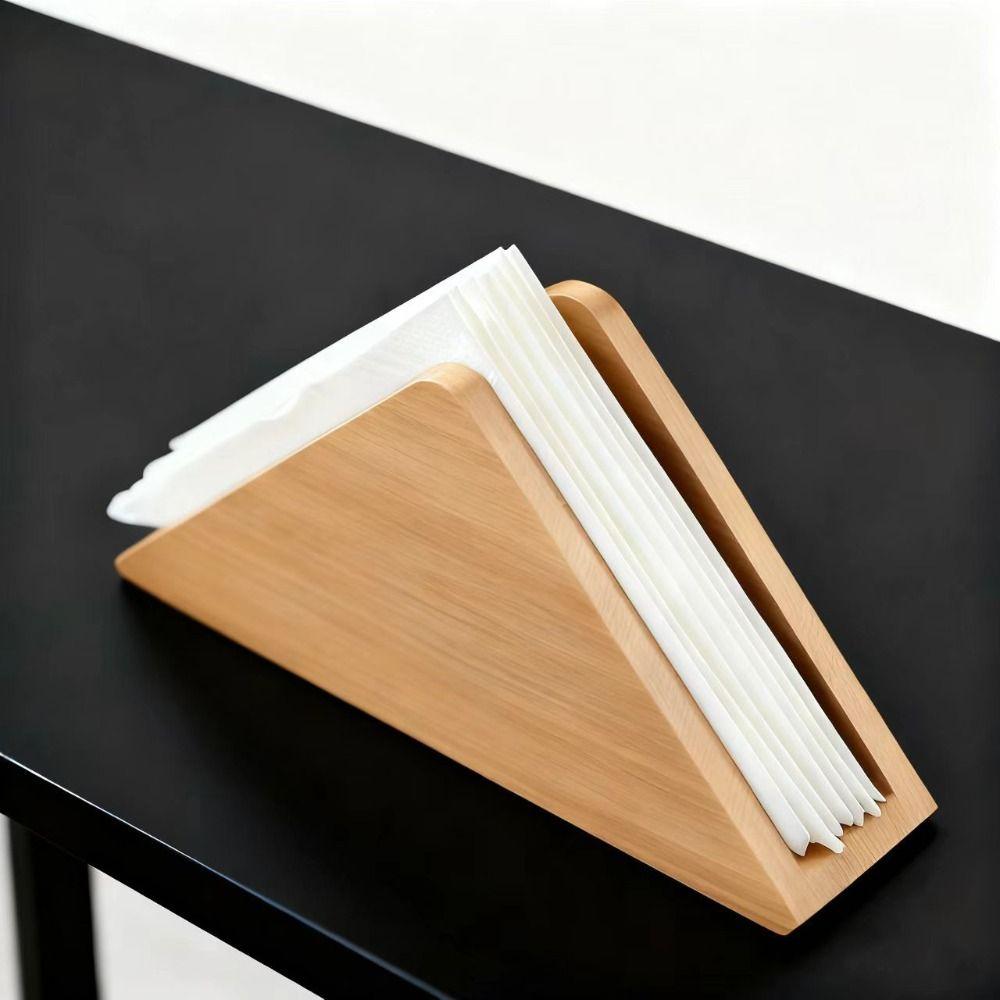 Elegant Wooden Tissue Holder Non-slip Bottom Wood Tissue Dispenser  Commercial Use