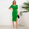 Professional Women's Slim Temperament Ruffle Split Dresses