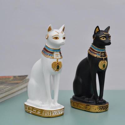 Статуэтка кошки, украшение, египетская статуэтка кошки, украшение, винтажная статуэтка богини-кошки, украшение для дома и сада, мини-животное