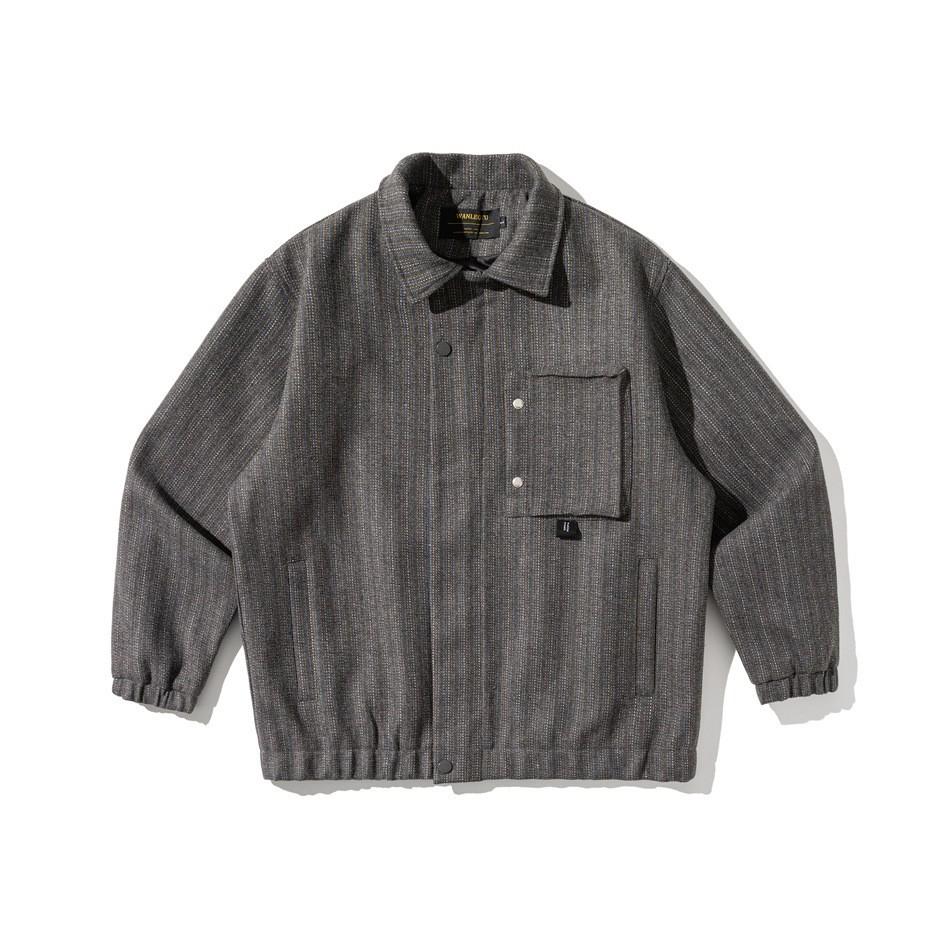 UNISEX WANLEGETU Japanese Retro Woolen Workwear Jacket J2209