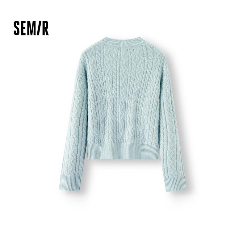 Женский зимний свитер Semir крупной вязки с круглым вырезом и свободного кроя