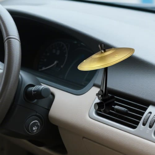 Air vent for car crash cymbals, crash drum symbol, tom symbol for car air outlet, creative and funny metal musical instrument finger cymbal car decora