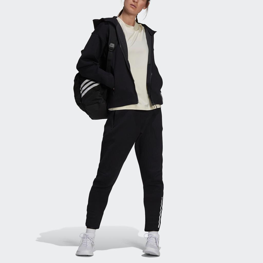 Adidas W ZNE Fz однотонная спортивная толстовка с капюшоном женская куртка черная GT9759