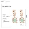 Fashion Elegant Rectangle Crystal Drop Earrings For Women Jewelry Rose Gold Color Zirconia Eardrop Gift