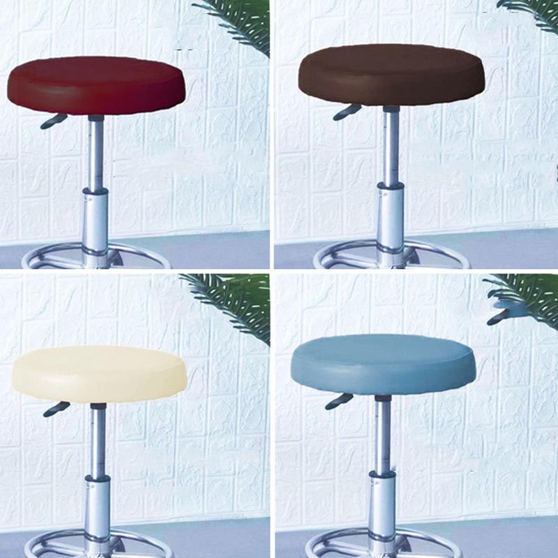 Waterproof Elastic PU Leather Round Stool Cover Dirt Resistant Seat Protector Sleeve For Bar Salon Chair Cushion