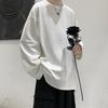 Мужская весенне-осенняя рубашка с длинным рукавом и круглым вырезом, дышащий повседневный пуловер большого размера, свободная рубашка с длинным рукавом