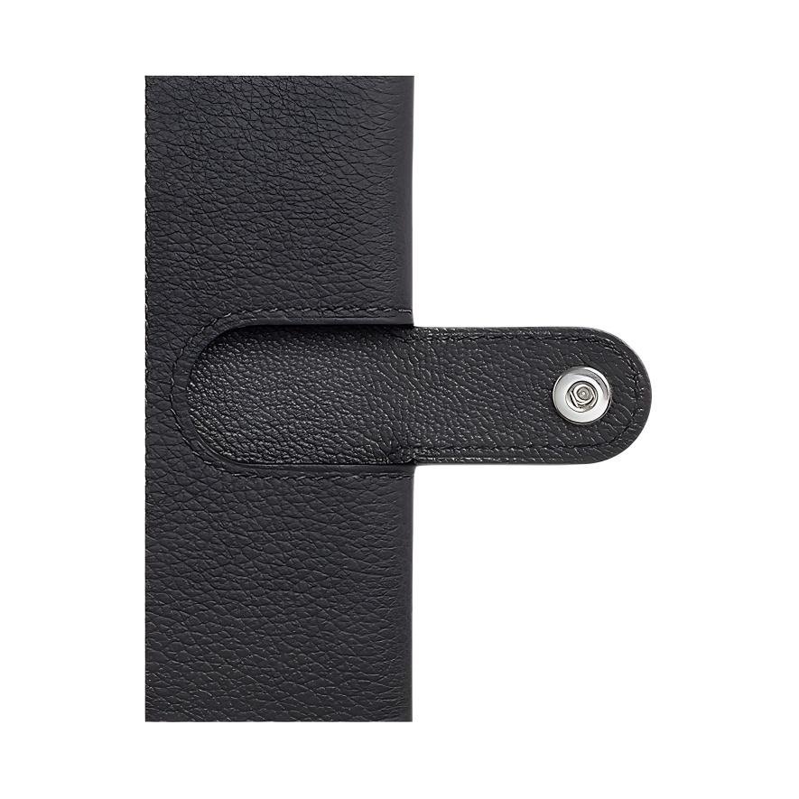 Hermes R.M.S 9 Silver Buckle Evercolor Leather Passport Holder Men passport holder Slate-Gray H084149CKBH