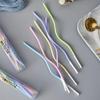 6Pcs Curve Wedding Birthday Candle Party Cake Decoration Pencil Golden Paraffin Supplies DIY Bake Boy Girl Home Tools