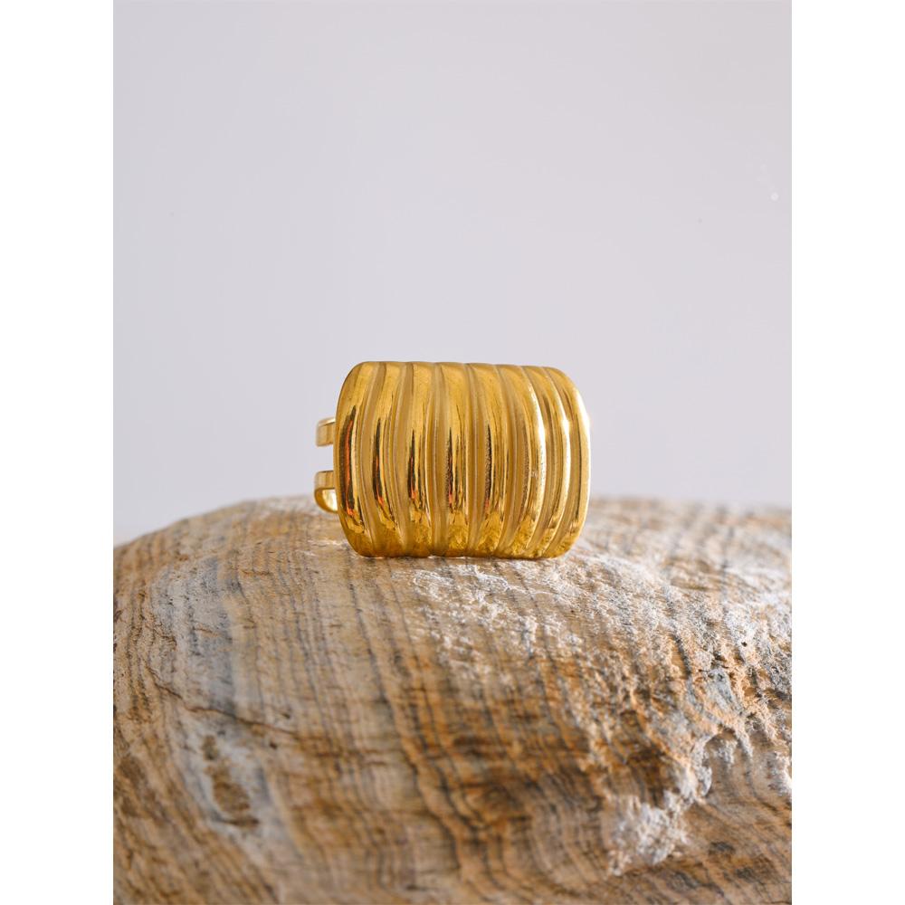 Eetit Регулируемое многослойное прямоугольное открытое дешевое кольцо из нержавеющей стали, модные простые ювелирные аксессуары, не подверженные ржавчине