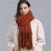 European And American Winter New Extended Scarf Imitation Cashmere Warm And Versatile Solid Color Scarf For Men And Women Fashion Tassel Scarf