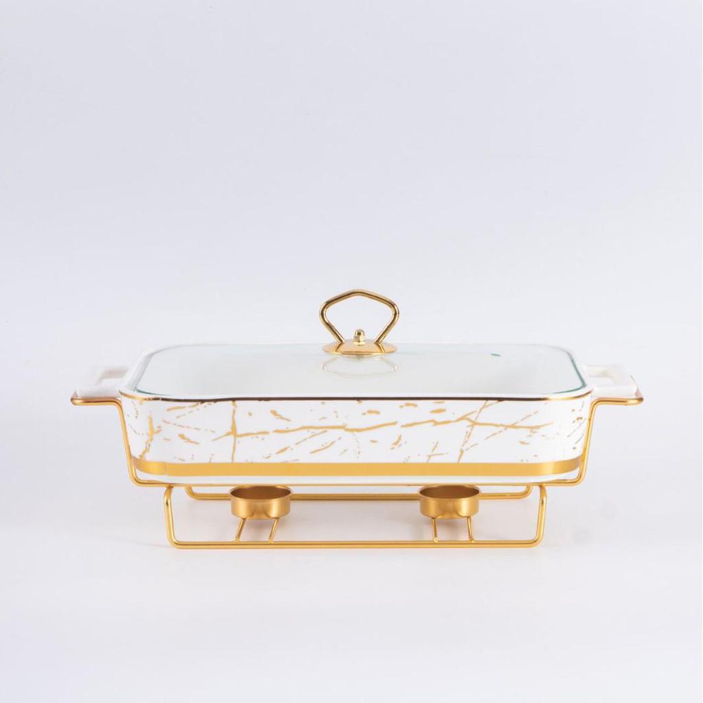 Керамический поднос Nordic с двумя ушками: Легкая роскошная посуда для выпечки, подогрева свечей или подачи супов и сухих блюд.